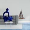 Abstract Thinker Human Figurine Sculpture And Sailing Boat Statue Ornament Versatile Decorative Art