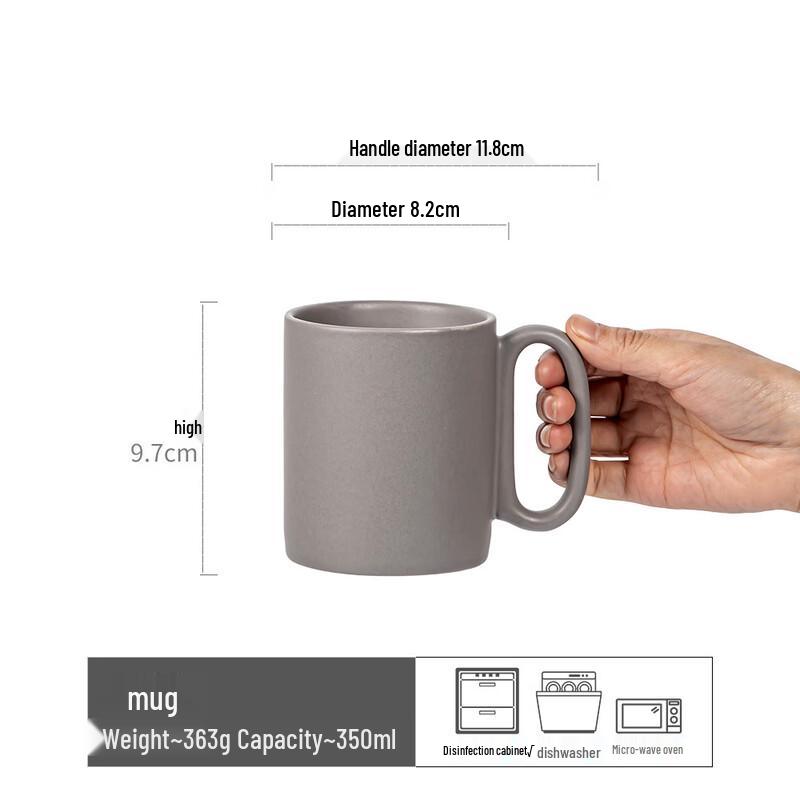 Retro Ceramic Coffee Mug with Coaster