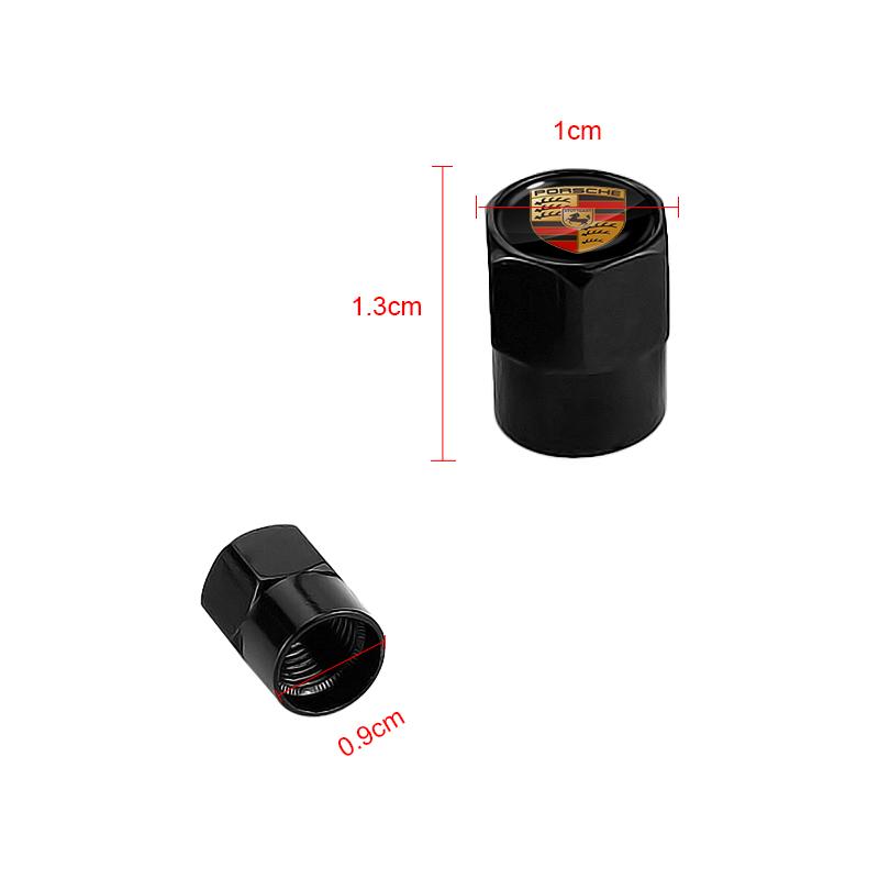 4pcs Automobile Tire Metal Valve Cover Anti-leakage Cover For Porsche 911 Cayenne Panamera Macan Boxster Carrera-GT 928 944 918-Spyder 968