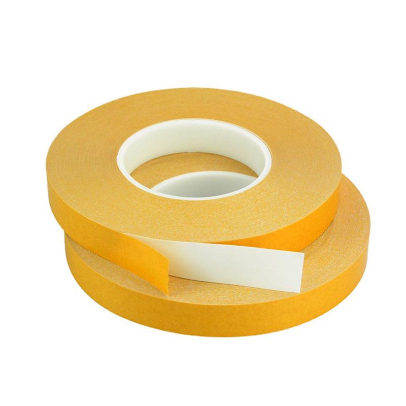 Crown 7970 PVC Milky White Double-Sided Tape, Waterproof, High-Tack, Traceless, High-Temperature Resistant for LED Strips, with Yellow Paper.