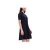 Fila Logo Casual Fashion Versatile Knitted Commuter Simple Mid-Length Mid-Waist Pullover V-Neck Short Sleeve Dress Women Dresses F11W331301FNV