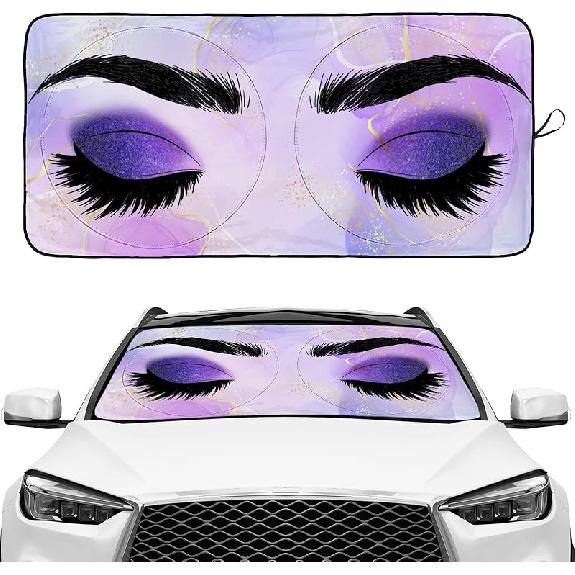 Funny Skull Gothic Hippie Skeleton Black Windshield Sunshade For Car SUV Truck Foldable Uv Ray Reflector Front Window Sun Shade Visor Shield Cover