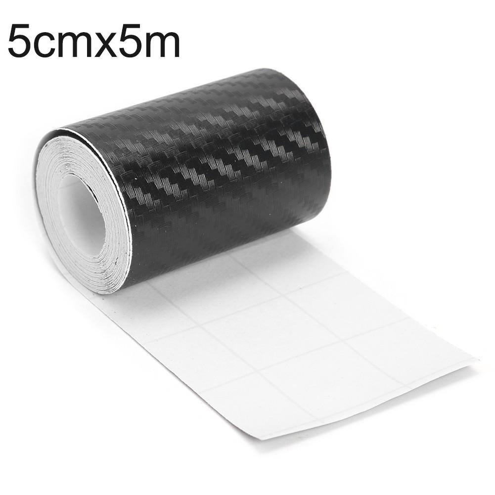 1x Car Door Sill Scuff Cover Sticker 3/5/7cm*5m Anti-Scratch Carbon Fiber Strip