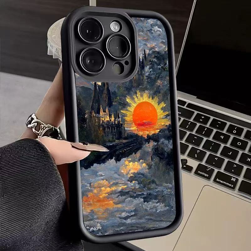 Personality Castle for Iphone17air Mobile Phone Case Apple 15 Anti-drop 16 Oil Painting 13promax New 14x