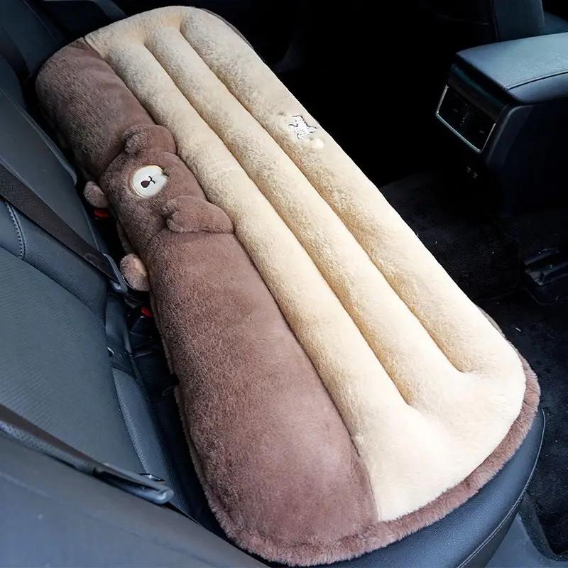 Car Cushion Winter Plush Car Seat Cushion Cute Car Seat Cover Cartoon Waist Cushion To Keep Warm Seat Pad Accessories