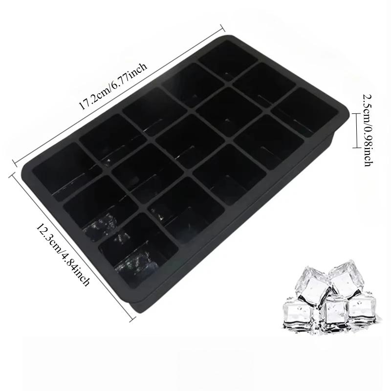 4/8/15 Grids Large Silicone Ice Cube Tray Ice Mold For Whiskey Bourbon Cocktails Home Party Diy Ice Maker Mold Kitchen Tools