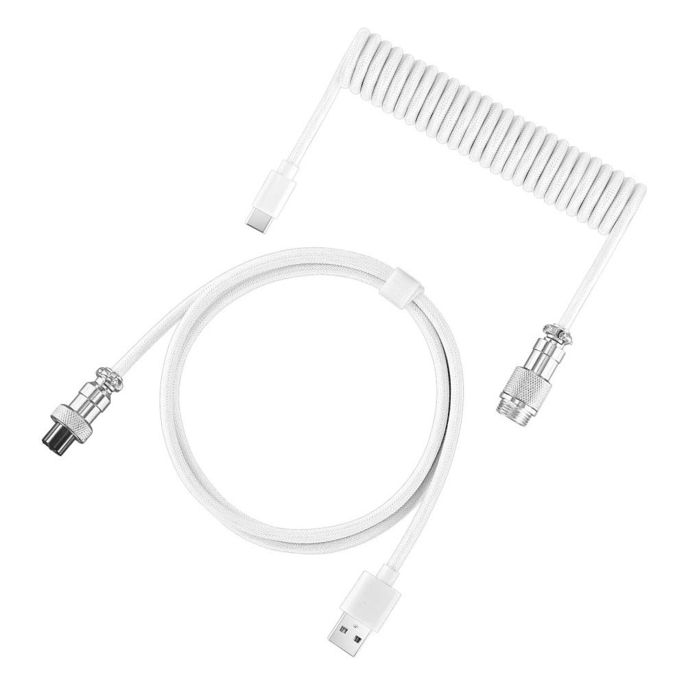 USB Type C Mechanical Keyboard Coiled Cable Hardware Linker Computer Aviation Mechanical Cable Spiral Gaming USB Keyboard Cable