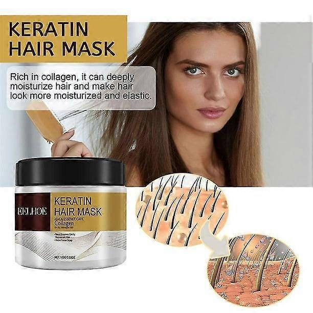 Keratin Protein Collagen Hair Mask for Dry Damaged Argan Hair Repair Treatment 100g