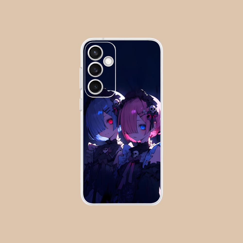 ReZero Rem Ram Clear Mobile Phone Case for Samsung Galaxy S25 S24 S23 S22 S21Plus FE Ultra Colorful Cover