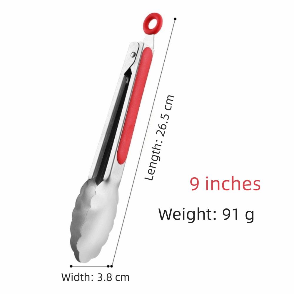 New Stainless Steel Barbecue Tongs Non-Slip Thickened Bread Tongs Lengthened Multifunctional Food Tongs Kitchen Gadgets
