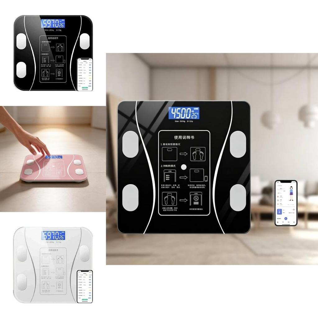 Bluetooth Smart Body Fat Scale With Water Content Testing For Home Use Adults