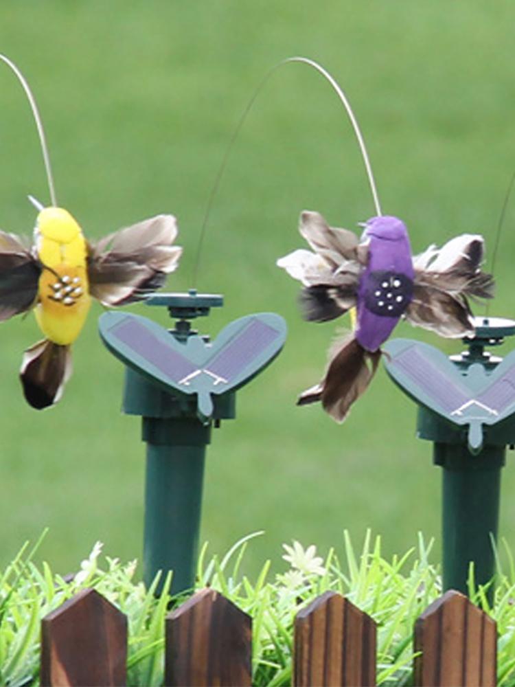 Solar Powered Flying Wobble Solar Flying Butterfly Decor Cute Animal Butterfly Bird Garden Stake Outside Ornament Decor