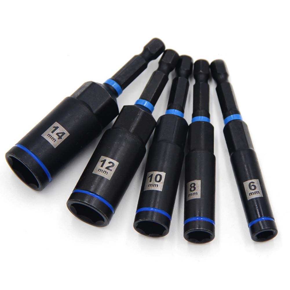 80mm Hex Socket Nut Driver Drill Bit Adapter 1/3/5pcs Socket Wrench Extension Sleeve 6/8/10/12/14mm Tools Socket Adapter