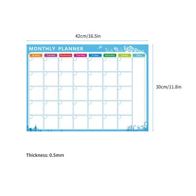 Magnetischer, trocken abwischbarer Kalender, Whiteboard-Kühlschrankmagnet, flexible tägliche Nachrichtenaufkleber mit 3 Tafeln