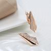Orecchini Trendy Insoliti in Oro Rosa per Donna Micro Cera Intarsiata Zircone Naturale Geometria Orecchini a Pendente Gioielli Vintage