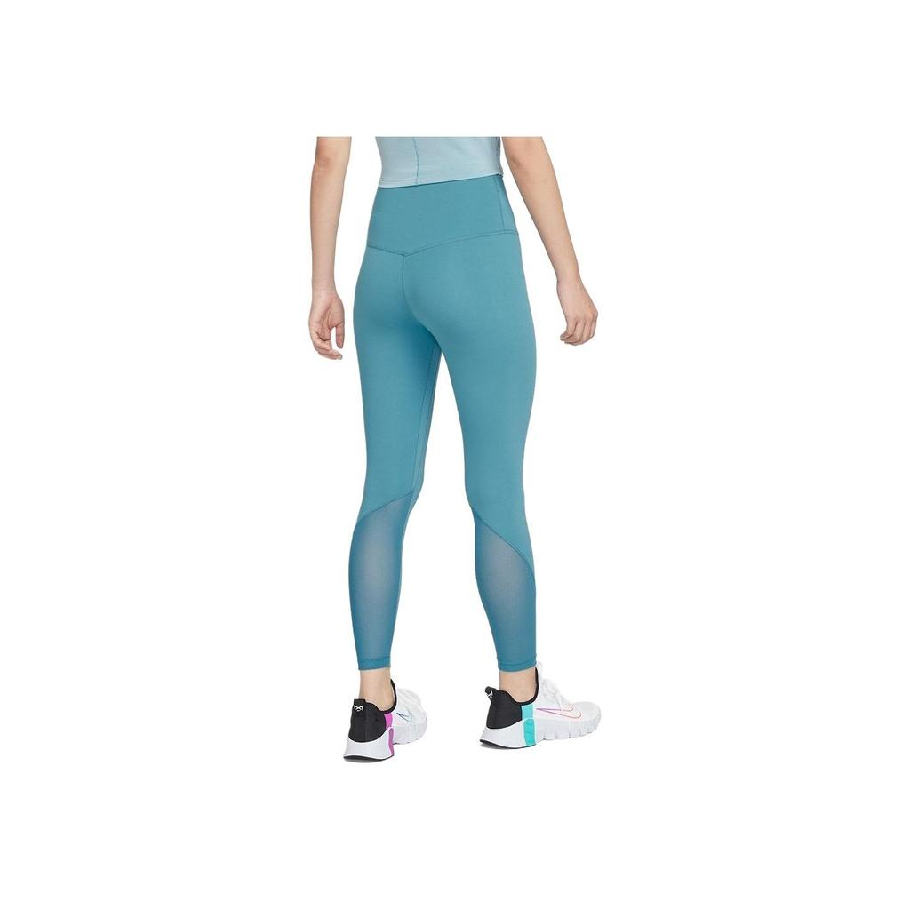 Nike Solid Color Versatile High Waist Sports Leggings Women Bottoms Blue-Green DV9021-440