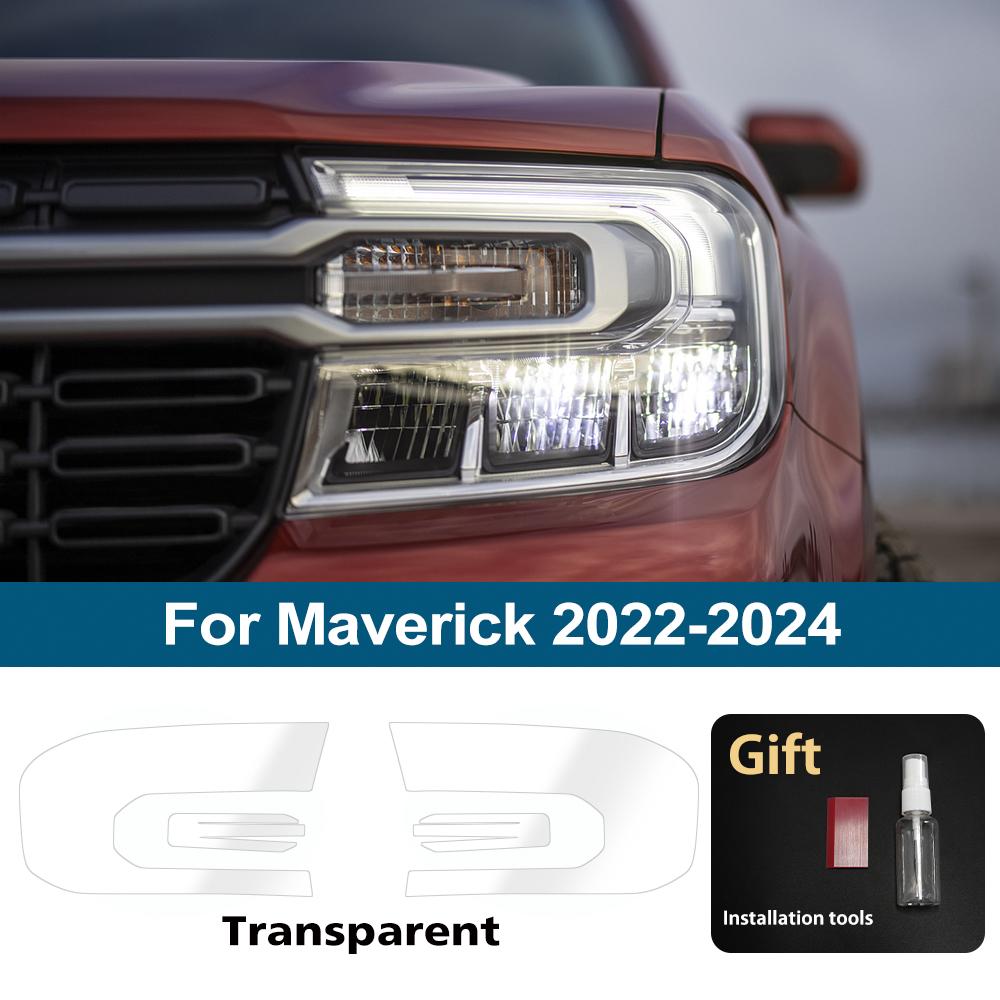 Car Headlight Protective Film For Ford Maverick 2026-2026 Smoke Black Pre Cut Anti-Scratch High-Gloss Vinyl Wrapping Film