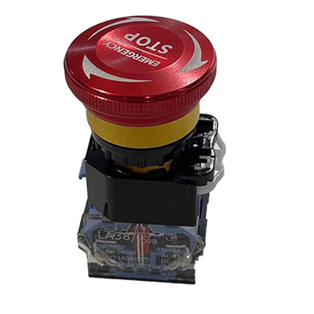 22mm 10A Metal Emergency Stop Pushbutton Switches Self-Locking For Start Emergency Stop  Push Button Switch 1NO 1NC 2NC