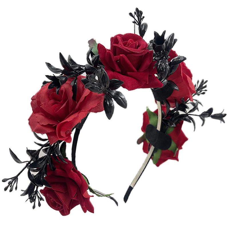 Halloween Flower Headband with Spider for Cosplay or Makeup Party