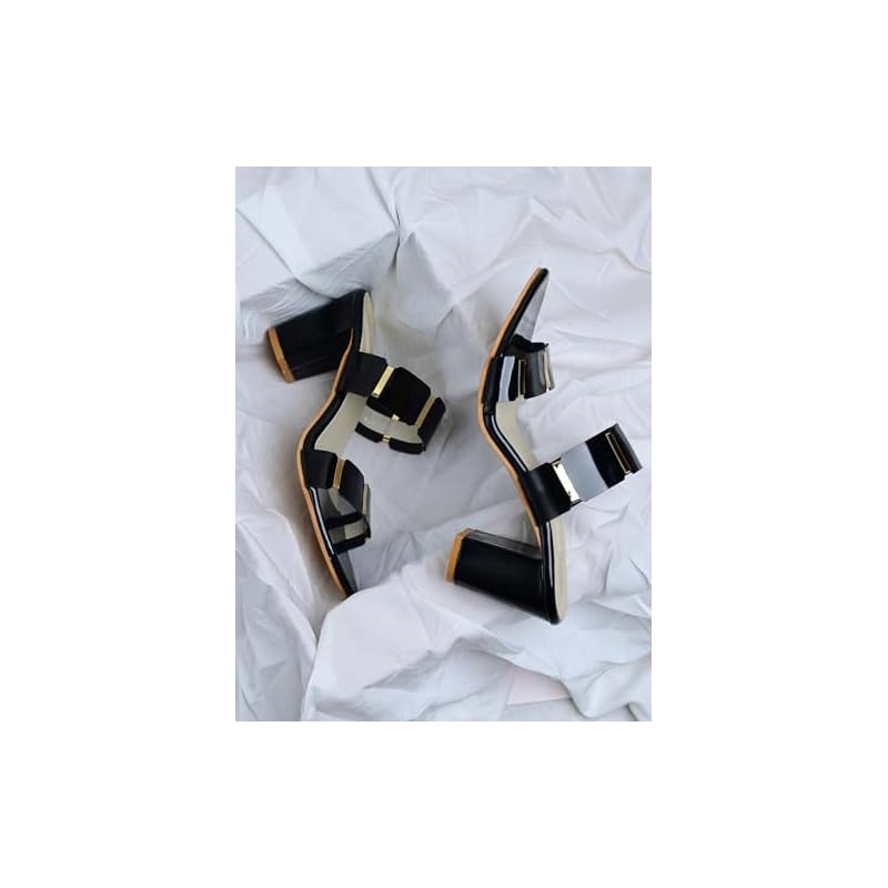 Shoetopia Girls Girls-Heel-990 Black Heeled Sandal - 7 Uk (Girls-Heel-990-Black) 7 UK чёрный