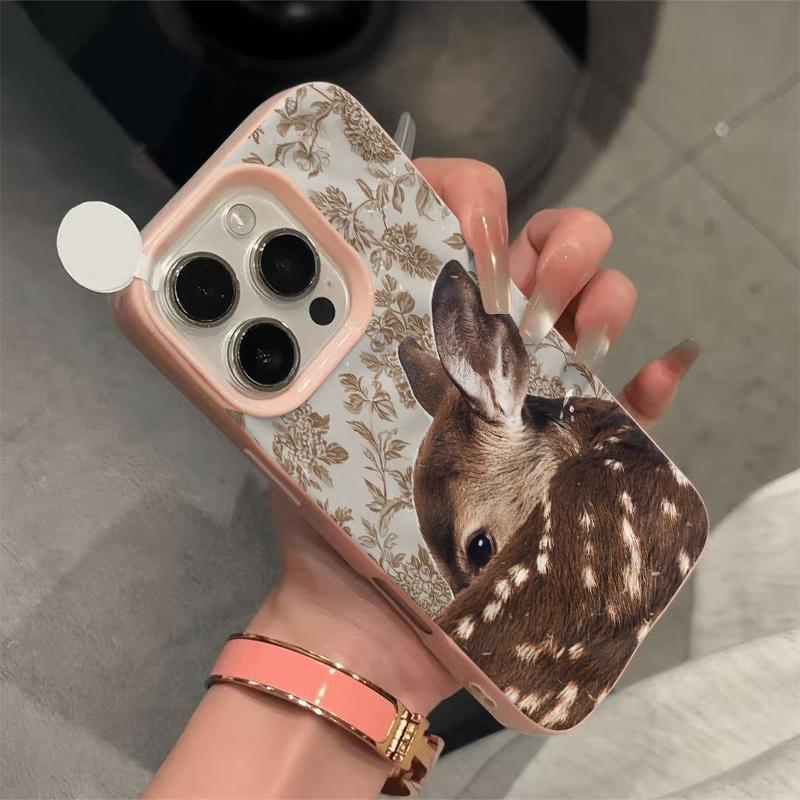 Cute Little Deer Phone Case For IPhone 11 13 12 Pro 14 16 Plus 15 Pro Max Case 17Air Case Silicone Shockproof Soft Cover Cases