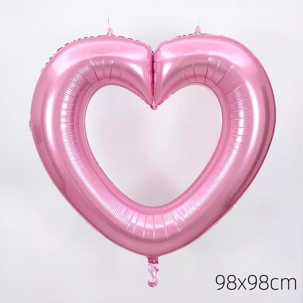 Large Heart-Shaped Aluminum Foil Balloon Frame for Party Decoration