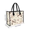 Cute Ghost Winter Canvas Tote Bag Portable Daily Shopping Handbag For Women Fashion Casual Large Capacity Grocery Carry Shoulder Bag