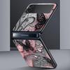 Fashionable Butterfly Flower Pattern Hard PC Phone Case For Samsung Galaxy Z Flip 7 6 5 4 Black Cover For Galaxy Z Flip 3 Shell