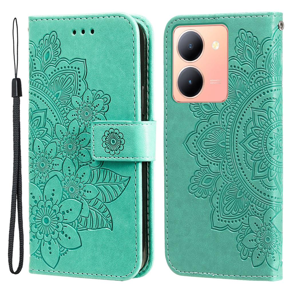 For vivo Y78 (China) 5G/Y36 4G/5G Case Floral Pattern PU Leather Wallet Stand Phone Cover