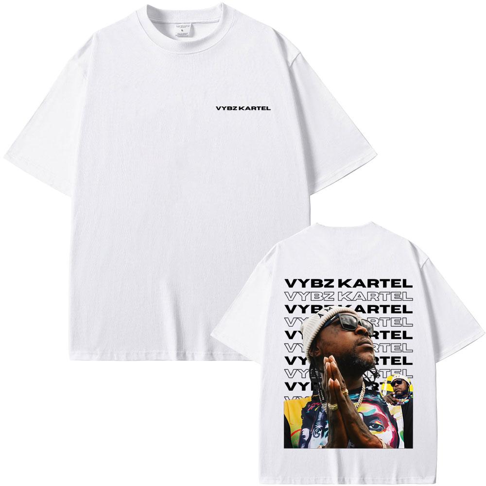 Rapper Vybz Kartel Grafik T-Shirt Herren Damen Hip Hop Mode Übergroßes T-Shirt Lässig Baumwolle Retro Kurzarm T-Shirts Streetwear