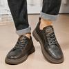Fashion Thick Soled Wear-resistant Men's Oxford Shoes High-quality Workwear Shoes Genuine Leather Casual Shoes for Men's Free Delivery