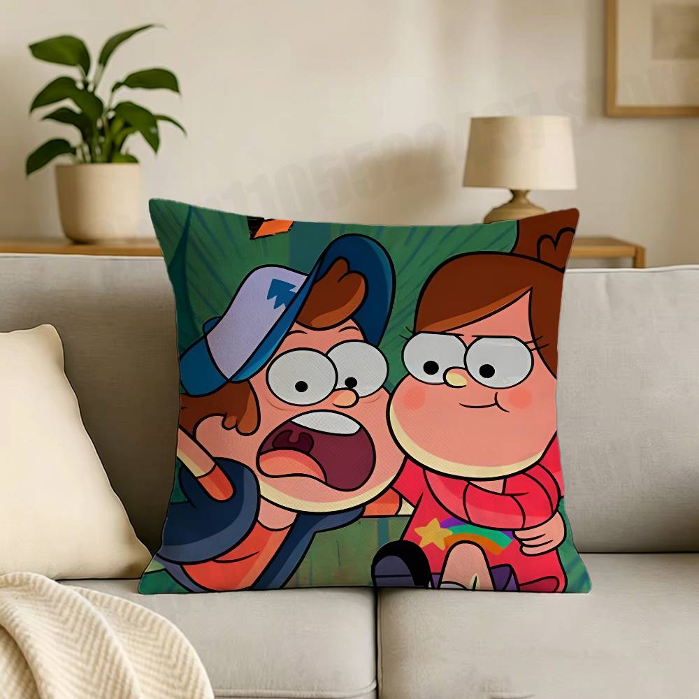 GGravity Süße FFälle Cartoon-Druck Kissenbezug Personalisierter Kissenbezug für Sofa Heimdekoration