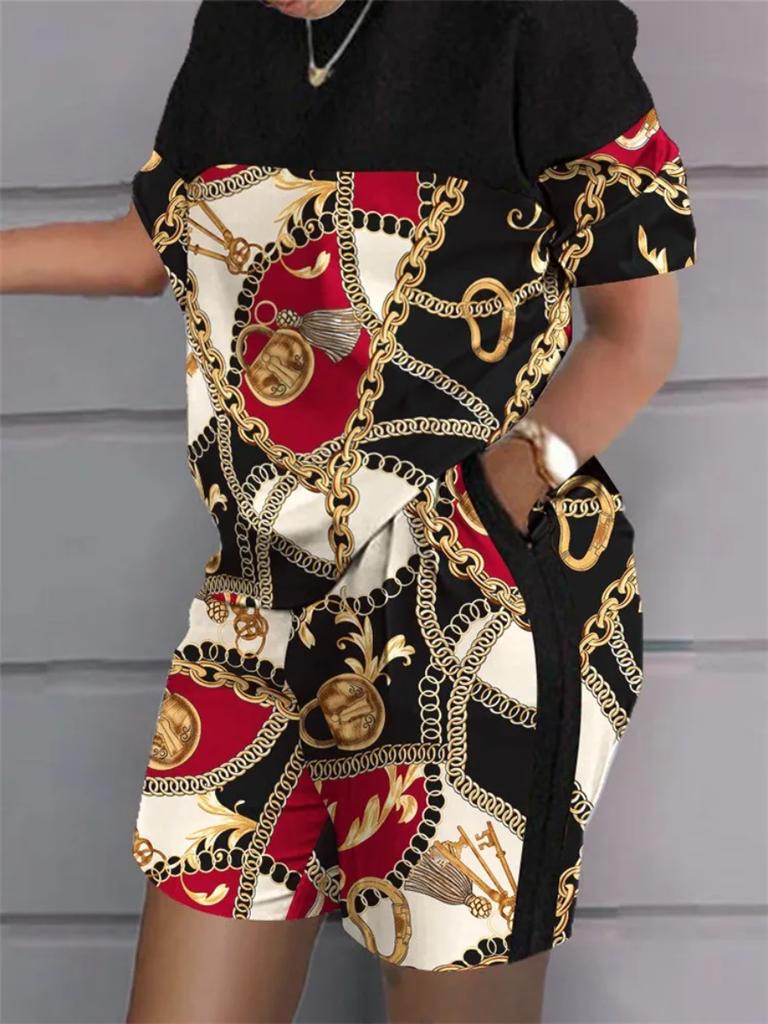 Summer 3D Print Oversized Casual Top & Shorts Set Sets Casual Two Fashion Casual Pieces For Women Tracksuits