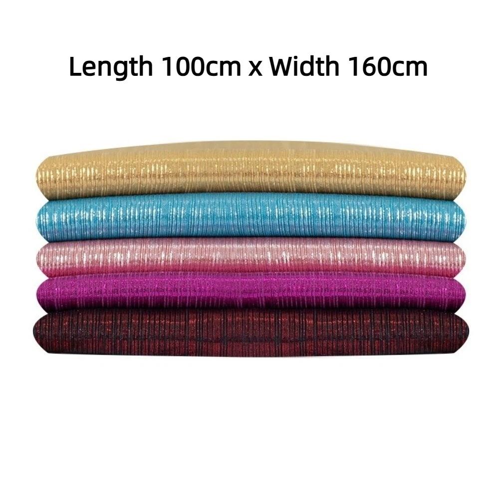 Shiny Satin Fabric Silk Stripe Drawstring Knit Hot Stamping Fabric Laser Bright Color Stretch Dance Skirt Clothing Fabrics