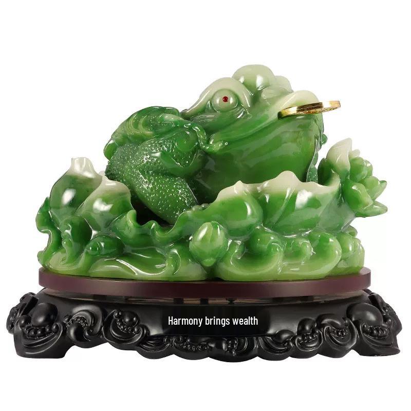 Golden Money-Attracting Three-Legged Toad Figurine - Home & Office Decor Ornament for Shop Openings