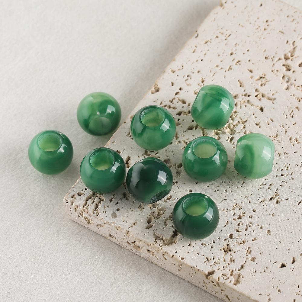 10/30/50/100pcs Acrylic Round Large Hole Beads Two-color Spacer Beads for DIY Jewelry Making Necklace Bracelet Craft Accessories