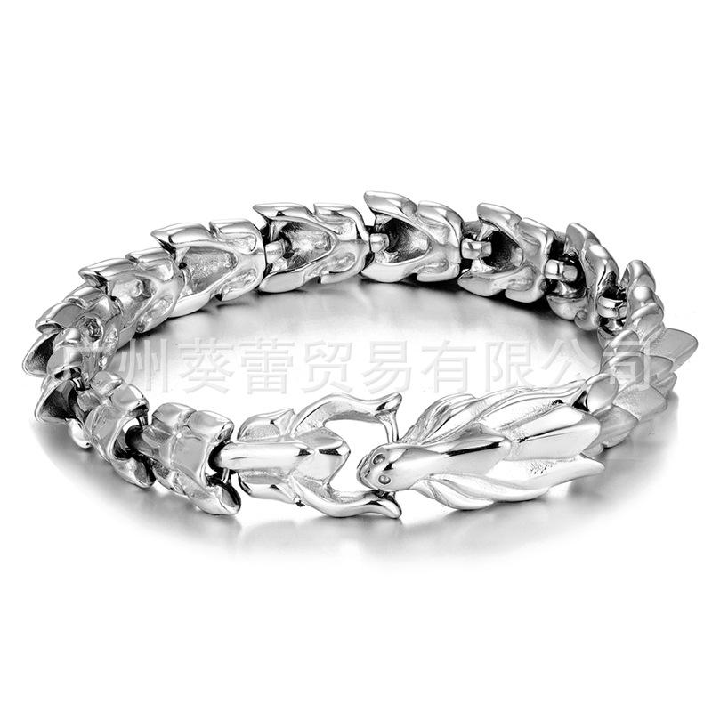 Viking Domineering Keel Titanium Steel Men'S Bracelet, Dragon Punk Jewelry, Stainless Steel Keel Bracelet Ring