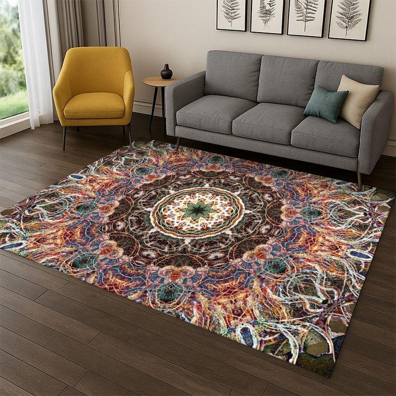 Bohemia Mandala Magic Flower Yoga Carpet Rug for Bedroom Living Room Sofa Playroom Doormat Home Decor,Kid Game Area Rug Non-slip