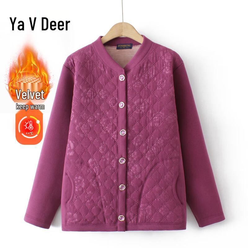 

Yalu Women s Winter Plush Lined Cotton Jacket L