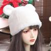 Warm Faux Fur Hat Winter Women's Beanie Hats Cute Bear Ear Hat  Girls
