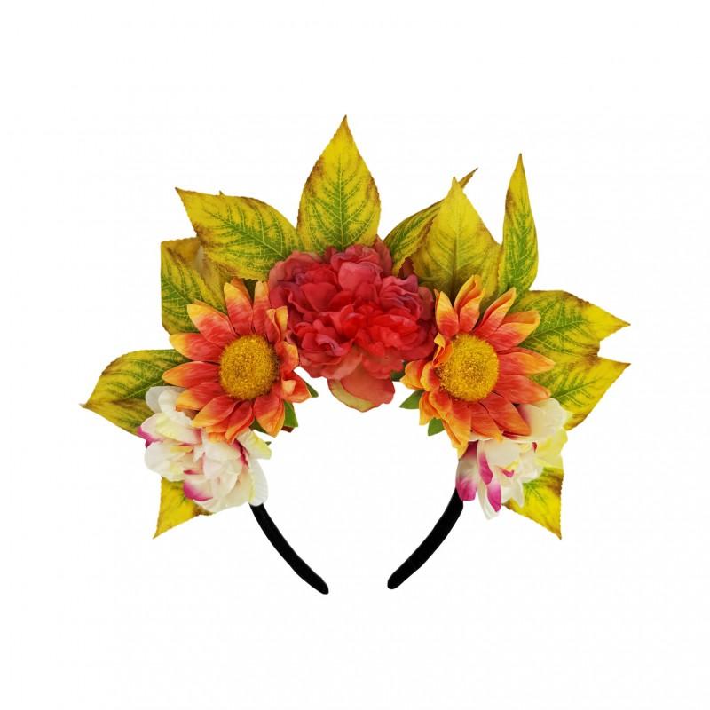 Sonnenblumen Erntefest Stirnband Künstliche Blume Blatt Haaraccessoire Thanksgiving Aufführung Damen