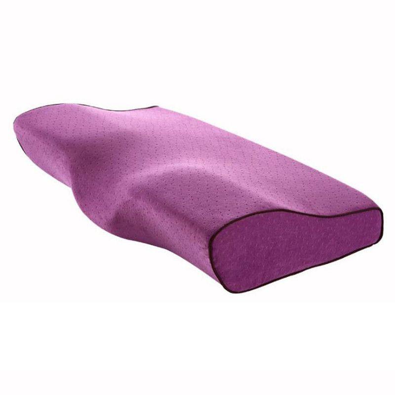 

Pillow Foam Memory Orthopedic Sleeping Pillows Butterfly Shaped Neck Protection Purple