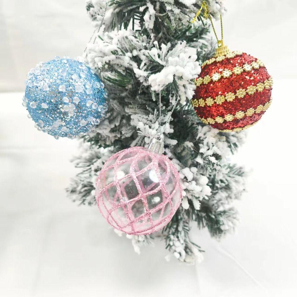 16pcs Foam Christmas Hanging Balls Set Sparkling Merry Christmas Decor Home Decoration