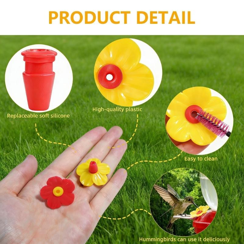 Set Of 20 Colorful Colored Hummingbird Feeder Flower Attachments Replacement Suitable for Most Feeders Bird Feeding