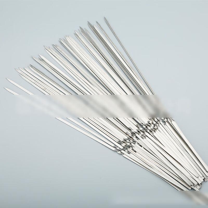 ZISIZ Stainless Steel Flat BBQ Skewers