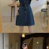 Plus Size Women's Denim Dress - 2026 Summer Slimming Skirt for Tummy Concealment