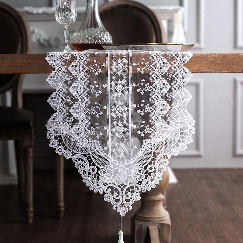 European Style TV Cabinet Lace Table Flag American Style Dining Table Cover Table Flag Long Strip Table Cloth Decorative Cloth Tea Table Flag