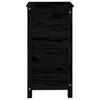 Plant Pot Black 40x40x78 Cm Solid Pine Wood