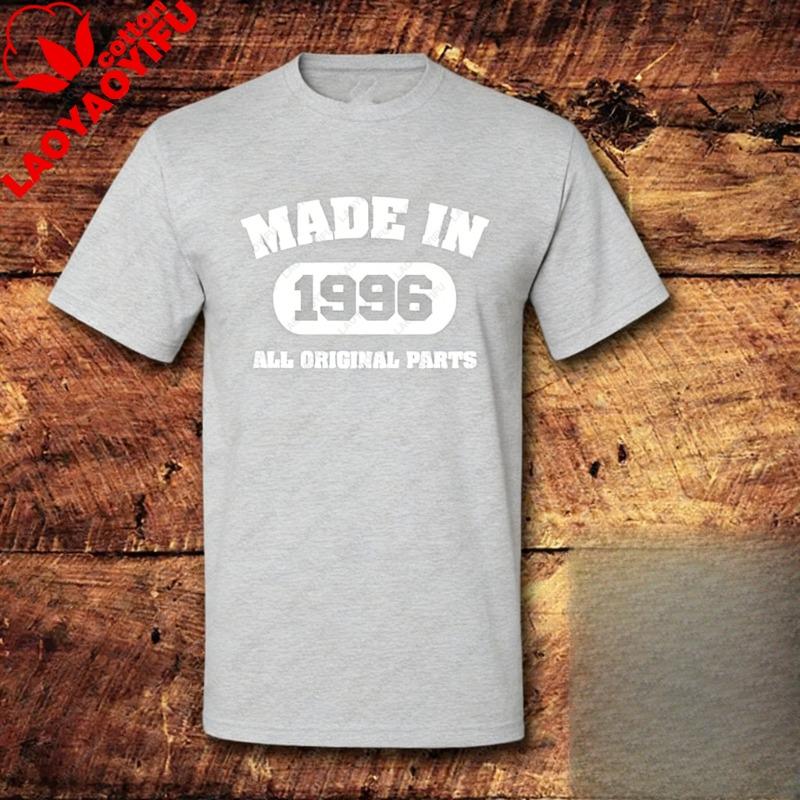 Alle Originalteile Hergestellt 1996 Unisex Allmatch T-Shirt 30. Geburtstag Geschenk Vintage Klassisch Mode Streetwear Rundhals Kurzarm