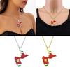 Guadeloupe Map Pendant Necklace Map and Flag Neckchain 50cm Length Choker Chain
